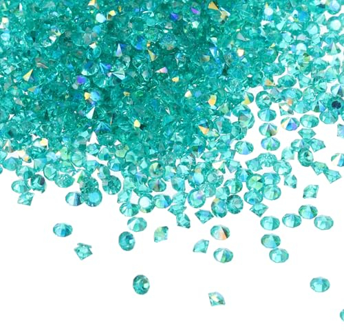 PATIKIL 14000 Stück Hochzeits-Tischstreuung Konfetti Kristalle 3mm Acryl-Diamanten Vasenfüller Edelsteine für Tischdekorationen Brautdusche Party, Türkis AB