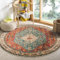Nyescasa Runder Teppich Wohnzimmer Schlafzimmer Vintage Boho Kurzflor Teppich Weich Waschbar rutschfest Runder Teppiche für Kinderzimmer Esszimmer Outdoor, Rot, Rund 140 cm