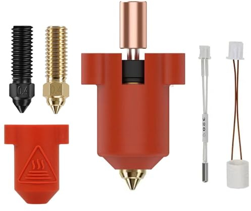 HzdaDeve Ceramic Hotend Kit for Ender 3 V3 KE/K1/K1 Max Hot End High Thermal Conductivity Print Head Heating Block High Temperature Heating Cartridge with Extra Silicone Cover Tempered Nozzle for