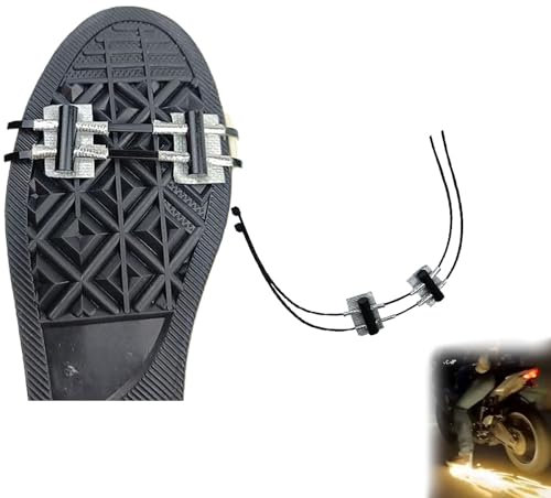 Motorrad, Fahrrad Feuerstein Pads, Skateboard-Zubehör, Fahrrad Reibung Funken Werkzeug Pads, Fußbremse Funken Fuß Druck Schieber Radschuhe Zubehör (4)