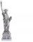 JJHN Lady Liberty Figur Skulptur Amerikanische Deko Home Wohnzimmer Esszimmer Desktop Statue Kunstwerk 38X9,5cm(Silver)