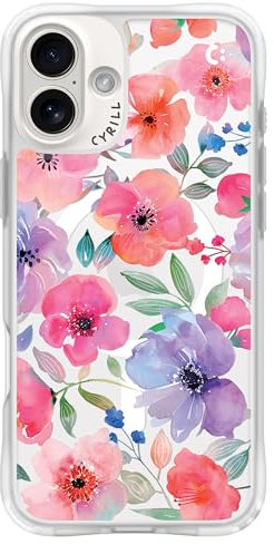 CYRILL von Spigen UltraSheer Mag Muster Hülle Kompatibel mit iPhone 16 (2024) - Watercolor Florals