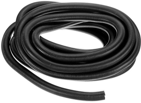 sourcing map 7/8 Inch x 33 Ft Split Wire Loom Tubing, Guard Convoluted Flex, Protective Split Cable Conduit, Flexible Wire Protector Tubing, Electrical Cord Cover, Black