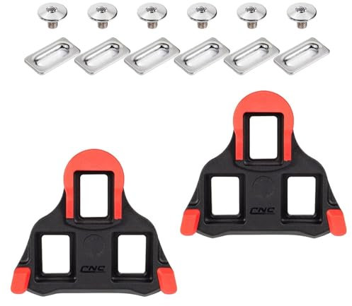 Wjelet 2 Stück Premium SPD Cleats für Fahrradschuhe kompatibel mit Shimano SPD SL Cleats für Wettkampfradfahren Spin Schuhe (Rot)