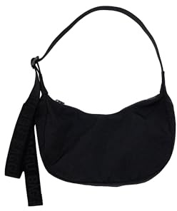 BAGGU Borsa a mezzaluna piccola in nylon, nero