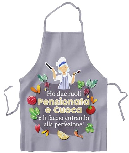 KAÏDENSÏ Idea Regalo Festa Pensione Originale - Grembiule Cucina Pensionato Pensionata - Idee Regali Divertenti Figlia Figlio
