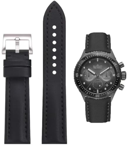 AIYIRUO Uhrenarmband für Blancpain Fifty Fathoms Armband 5000 5100 23mm 20mm 22mm Blancpain&Swatch Carbon Fiber Muster Nylon und echtes Lederarmband Scuba Fifty Fathoms Armband Auch für andere Uhren