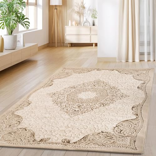 TT Home Wohnzimmer Teppich Esszimmer Vintage Orient Kurzflor Abstraktes Design Robust, Größe:200x280 cm