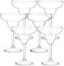 Hyper Mart Plastic Margarita Glasses, 12 oz, Set of 6, Clear Shatterproof Stemmed Cocktail Cups, W 11.9 cm x H 17 cm