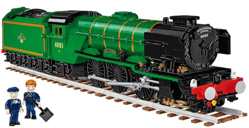 COBI Flying Scotsman (British Steam Locomotive), Scale 1:35, 2677 pieces | Pad Printed , Moving wheels, Opening engine room roof, 2 figures, Realistic tracks, EU-made components, 11+