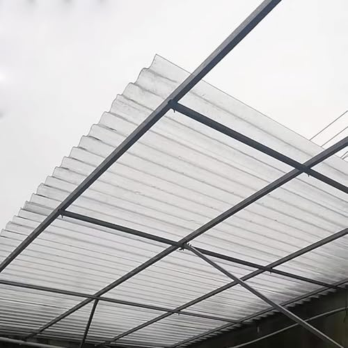 Toiture Transparente de 2 mm d'épaisseur, tôle ondulée, Plaque de Protection Contre la lumière du Jour en PRFV, Couverture de Garage Ignifuge, Anti-Pluie et Anti-UV, Panneau de Remplacement