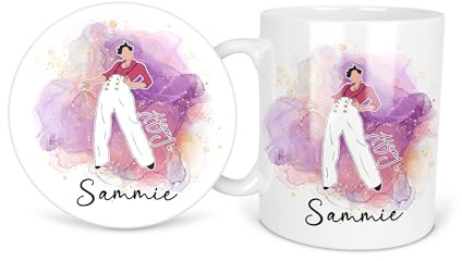 Purple Harry Splash Watercolour Styles Custom Personalised Name Personalized Ceramic Coffee Mug 11oz Durham Tea Mug Gift Set Round Square Coaster Cup Handle Dishwasher Safe Custom Printed Design