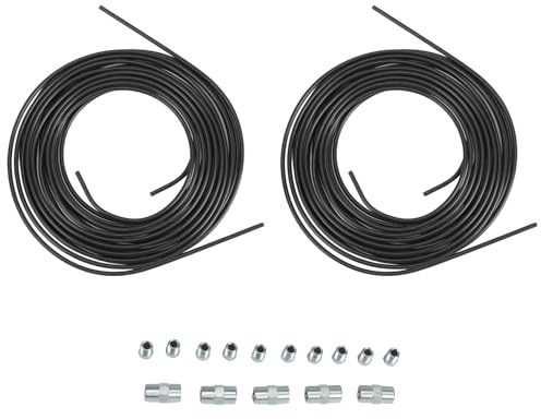 2x 5m Bremsleitung Ø 4,75mm Stahl im Set mit 10 Verschraubungen + 5 Verbinder M10 x 1 DIN 74 234 konform verkupfertes Stahl-Bremsrohr im Sortiment für Bördel F