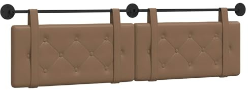 vidaXL Hängendes Kopfteil Cappuccino Kunstleder, Elegantes modernes Kopfteil, rechteckiges Design, Wandmontage, gepolsterte Rückenlehne, minimalistisches Schlafzimmerdekor