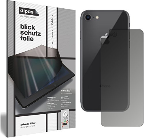 dipos Blickschutzfolie für Apple iPhone 8 Rückseite | Displayschutz matt mit 4-Wege Sichtschutz-Effekt, Privacy Filter, passt perfekt, kratzfest, blasenfrei, selbstklebend
