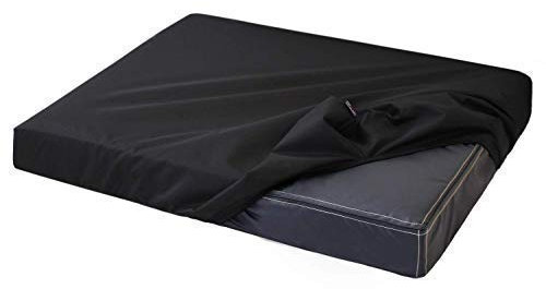 tierlando® Quick-Cover Maddox Basic Matratzenschoner für Hundebett und Hundematratze aus Polyester – rechteckiger, waschbarer Spannbettlakenbezug Größe: 85x60cm | Farbe: 03 Schwarz