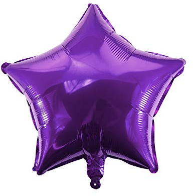 Oblique Unique® Herz Stern Folien Luftballon für Geburtstag Kindergeburtstag Hochzeit Party Feier Weihnachten Deko Folienballon - Wählbar (Stern Lila)