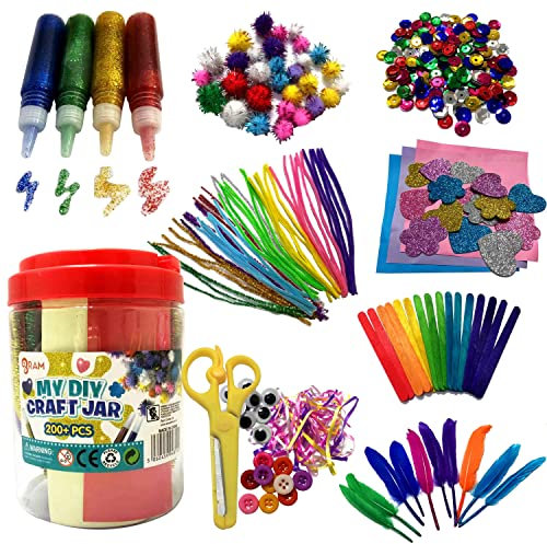 Ram© Giant 200 Pieces Kids Childrens Craft Art DIY Jar Large Crafting Crafts Age 3+ Large Toy Set