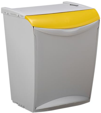 Poubelle de tri 25L, Seau intérieur, Fixation murale ou à poser, Ouverture par pédale ou manuelle, Idéal pour le tri sélectif, BAKATRI ROSSIGNOL