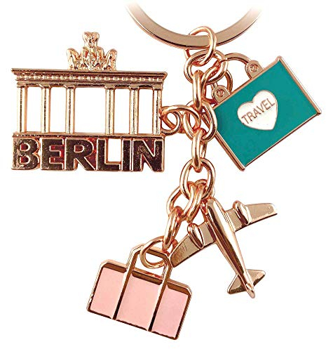 United1871 Schlüsselanhänger Berlin Souvenirs, Geschenk, Andenken - Keychain aus Metall für Deutschland. Mitbringsel für Paare, passend für Taschen, Rucksäcke, Autoschlüssel