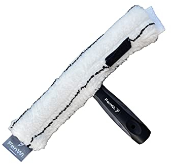 FenWi Fensterwischer schmal / 30cm Mikrofaser Einwascher mit Wischergriff und 25cm Alu T-Träger/Profi Fensterputz Ausrüstung zur Fensterreinigung