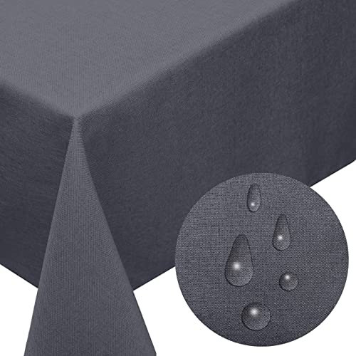 Tischdecke Eckig 130 x 340 cm, Grau - Gartentischdecke Outdoor Rechteckig, Dunkelgrau