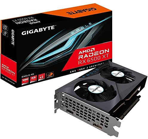 Gigabyte Radeon RX 6500 XT EAGLE 4G Graphics Card - 4GB GDDR6, 64bit, PCI-E 4.0, 2815 MHz Core Clock, 1 x DisplayPort, 1 x HDMI, GV-R65XTEAGLE-4GD
