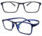 MCOORN Lesebrille Rechteckig Breit für Herren Damen, Flexibel Anti Blaulicht, Lesehilfe für Handy/Computer mit Etui, Entspiegelt Dioptrien +4.0