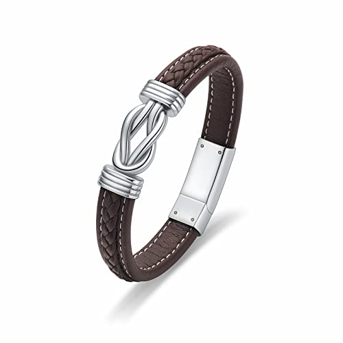 Imrsanl Urnen-Armband für Asche, Urnen-Armband aus Leder für Herren – Magnetverschluss, Asche-Stulpe-Armreif für Männer und Frauen, 21,6 cm, Metall, Edelstahl