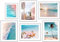 Sommer Surf Poster Set | Wanddeko Wohnzimmer & Schlafzimmer | 6 moderne Wandbilder | Bilder Strand, Meer, Palmen, Beach, Ocean | 5x 30x40cm + 1x A4 | ohne Bilderrahmen