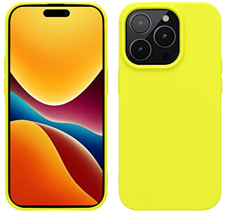 kwmobile Custodia Compatibile con Apple iPhone 14 Pro Cover - Back Case per Caricatore Wireless - Antiurto e Flessibile in Silicone TPU - giallo pera