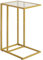 YMYNY Mesa Auxiliar en Forma de C, Mesa de Sofá, Mesa de Cristal Templado con Marco de Metal, Mesa de Centro, Apto para Salón O Dormitorio O Oficina, ‎40 x 30 x 63CM Dorado HGD001G