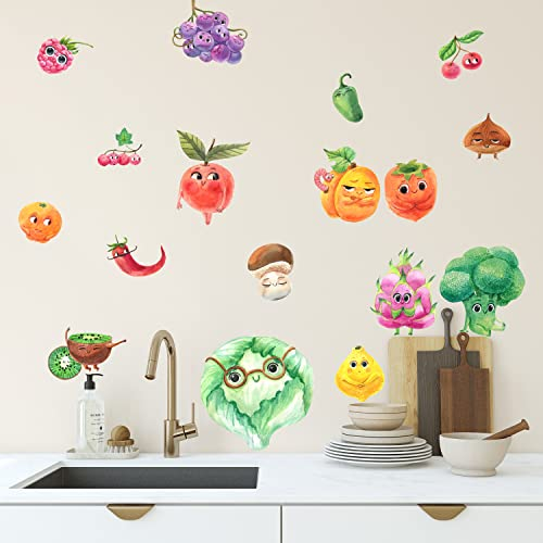 Sunnywall Tier Safari Wandsticker Wandtattoo Wandbild Baby Aufkleber Kinderzimmer Baby Wandaufkleber Spielzimmer Küche (Sweet Fruits Set 1)