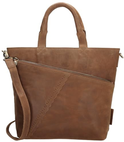 Micmacbags Shopper – Elegante Damen-Handtasche aus echtem Büffelleder in Braun, mit Reißverschluss – Stilvoll, robust und ideal für Alltag & Freizeit. Shoulder bag, hand bag, Tote, shopper