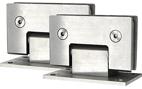 Lot de 2 charnières de porte en verre, bidirectionnelles fixes à 90 degrés pour salle de bain