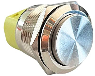 AUTOZOCO Interruptor de Botón Pulsador Momentáneo Impermeable, Botón pulsador impermeable, Pulsador de contacto momentáneo, SPST NO 5A, Tamaño del orificio de montaje 22 mm, IP65, IK10, 3 pines