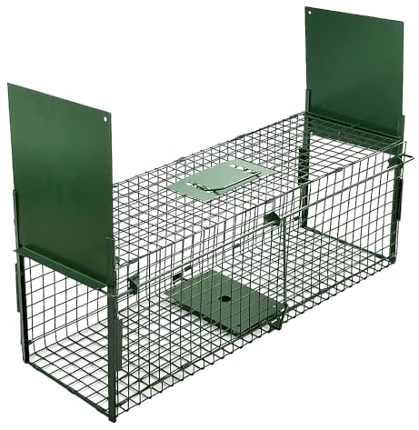 Qianruida Trampa Viva 80x26x26cm Jaula Trampa Vivos Trampa para Animales Trampa para Gatos Callejeros Trampa Zorro