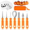 Mengine Halloween Kürbis Schnitzset, Kürbis Schnitzwerkzeug Kürbisschnitz Set,Edelstahl Kürbisschnitzset,DIY Kürbis für Halloween (Orange)