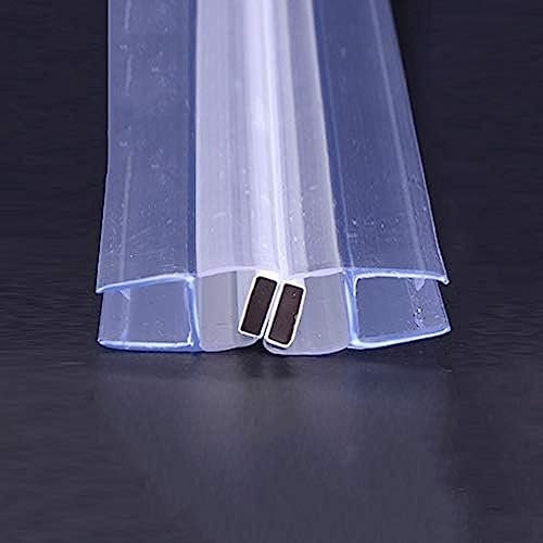 2pcs Shower Screen Seal Rubber,Shower Screen Seal Strip,With Magnetic Pvc Clear Bath Shower Screen Door Seal For 6/8/10/12 Mm Glass,bathroom Tempered Door Magnetic Silicone Strip,135°(with Magneti