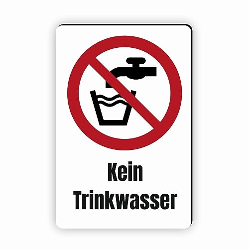 Verbotszeichen/Verbotsschild Kein Trinkwasser (P005) - zum markieren von Verbotszonen nach DIN EN ISO 7010