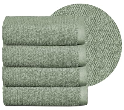 BEAUTEX Handtuch-Set Premium Frottier Sets Made in Europe, 100% Baumwolle 550g/m², Oeko-TEX Zertifiziert (Set: 4 Gästetücher - 30x50 cm in Eisberg-grün)