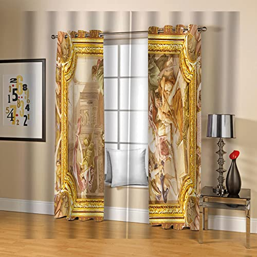 GOKSEL Vorhänge Blickdicht 2 Stück x 117 B x 138cm H Vintage&Adel Verdunklungsgardine mit Ösen für Wohnzimmer Schlafzimmer Kinderzimmer, Wärmeschutz & Geräuschreduzierung für Zimmer
