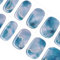 DANNI & TONI Halb ausgehärtete Gel Nagelfolien (Marble Canyon) Blau Marmor Glänzend uv Gel Nagelfolie Nagelsticker Nageldesign Nagelfolie Selbstklebend Wraps 28 Aufkleber