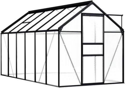 HXZZXS Serra da Giardino Invernale con Sfiato Antracite 190x370x195 cm Alluminio e Policarbonato Serra in Metallo Serretta per Piante Serra per Pomodori Serra da Esterno Serra Robusta Greenhouse