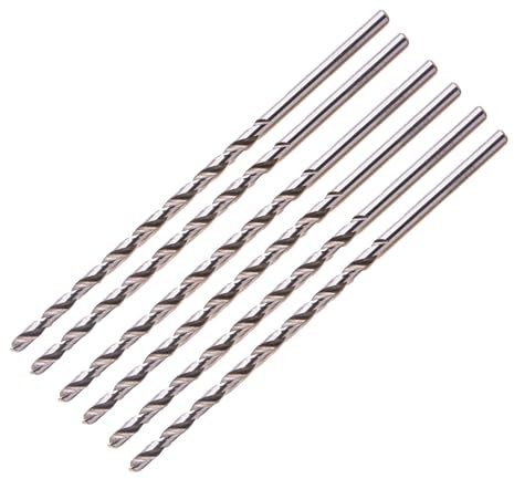 Toolzia Extra Long Twist Drill Bits,6Pcs HSS(High Speed Steel) Drill Bits 6mm Diameter 160mm Length for Hardened Metal Woodwork Plastic aluminum alloy
