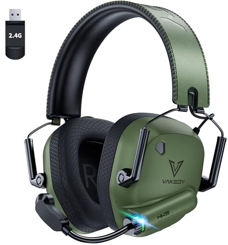 Vakedy Wireless Gaming Headset for PC, PS4, PS5, Mac,Switch,Mac,2.4GHz USB Gaming Headset with Microphone Bluetooth Gaming Headset 50mm Drivers, 50Hr Battery,Low Latency,Lightweigh-Green