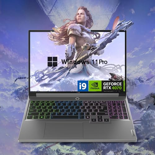Lenovo Legion 16 QHD+ i9 RTX 4070 Gaming Laptop, 16 QHD+ (2560 x 1600) 165 Hz, Intel i9-14900HX, NVIDIA GeForce RTX 4070 (Boost Clock 2175MHz, TGP 140W), 64GB RAM, 2TB SSD, Windows 11 Home