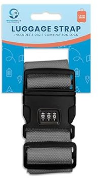 Luggage Straps with combination lock for Multiple Bag Types, Adjustable Straps for Suitcases, Backpacks, Totes and More (Silver)