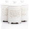25DOL - Set of 3 Elegant 34 oz Ceramic Kitchen Canisters, Beautifully Etched, Airtight with Feet for Style and Stability, Ceramic Jar with Airtight Lid
