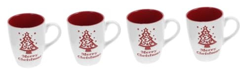 Garneck 4pcs Personalised Christmas Mug Ceramic Tea Coffee Cups Christmas Decorative Mugs Xmas Party Decor